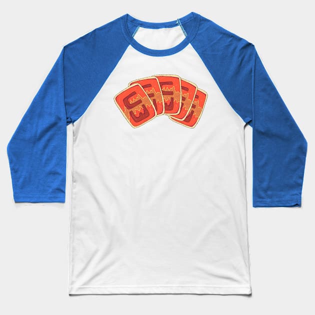 Adventure Time - Card Wars Hand Baseball T-Shirt by surfinggiraffecomics